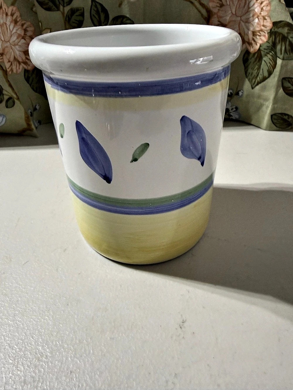 BNWT Ceramic kitchen utensil holder Williams-Sonoma Tournesol Italy Collection